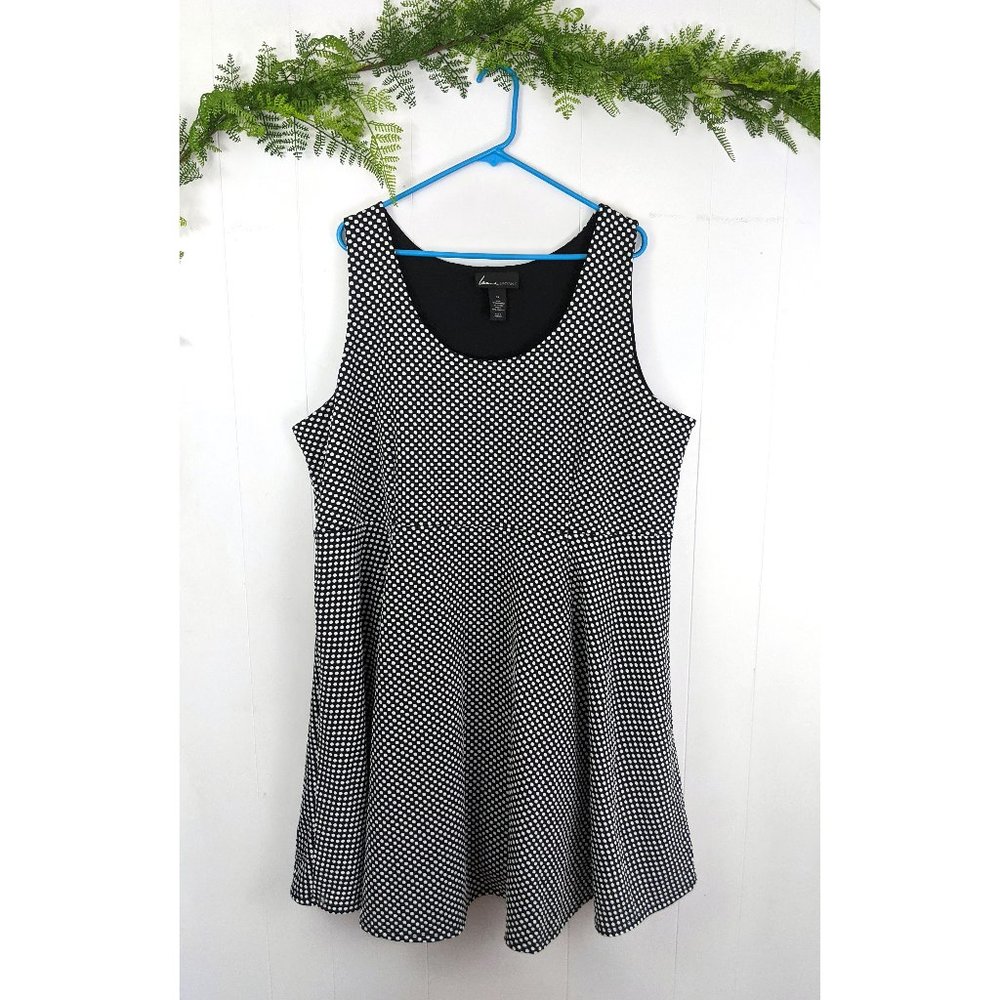 ♻️ Lane Bryant Black & White A-Line Polka Dot Dress